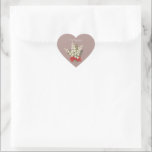Adesivo Coração Buquê Floral de Lírio do Vale com Nome Personaliza<br><div class="desc">Lírio do Vale - Arte gráfica com nome e cores de fundo personalizáveis /</div>