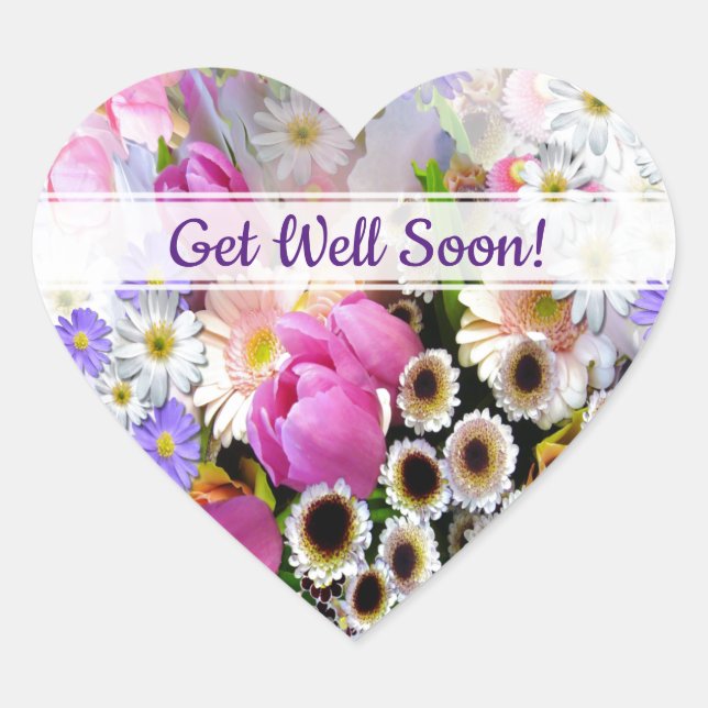 Adesivo Coração Buquê primavera (Frente)