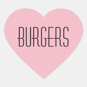 Adesivo Coração Burgers Heart Sticker