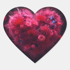 Adesivo Coração Burst Cardíaco Rosa Vibrante