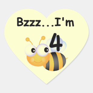 Adesivo Coração Buzz Bumblebee 4º Aniversário T-shirts e presentes