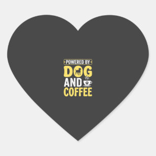 Adesivo Coração Cachorro Amante De Café Energizado Por Design