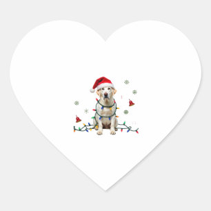Adesivo Coração Cachorro Boxer Branco Suéter de Natal Feio Funny X