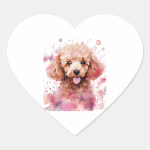 Adesivo Coração Cachorro Castanho, Cachorro Bebê, Cachorro Colorid