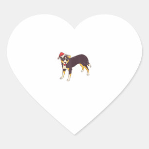 Adesivo Coração Cachorro com Papai Noel - Feliz Natal