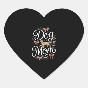 Adesivo Coração Cachorro Mãe Elegante Ouro de Retriever de Design