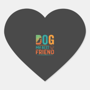 Adesivo Coração Cachorro Meu Melhor Amigo Design Retro