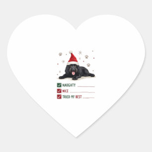 Adesivo Coração Cachorro Newfoundland Fofo Natal Travesso Bonzinho