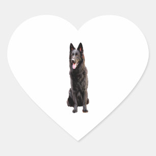 Adesivo Coração Cachorro Preto german shepherd