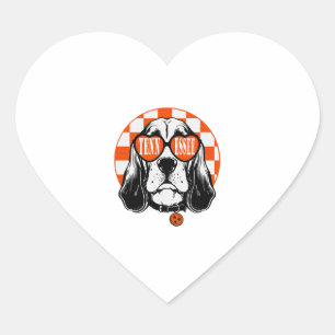 Adesivo Coração Cachorro Tennessee Hound Laranja Branco Rocky Top