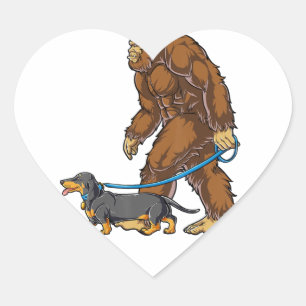 Adesivo Coração Cachshund T Sasquatch Kids Men W