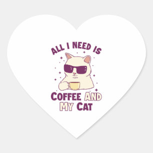 Adesivo Coração Café e meu Pai de Gato Gato Gato Gato Amantes de G