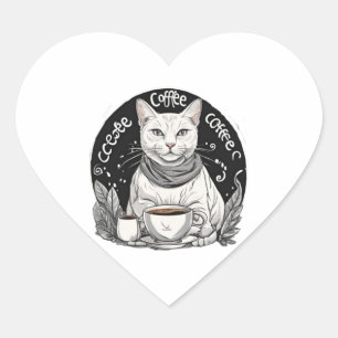 Adesivo Coração Café Gato 3