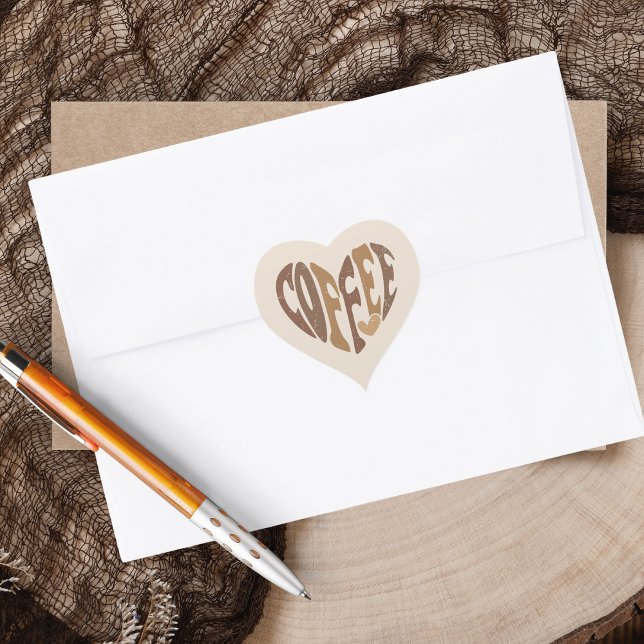 Adesivo Coração Café Lover (Share some coffee love with these cute heart-shaped coffee heart stickers!)