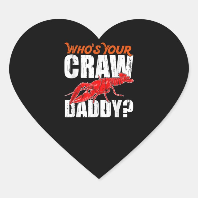 Adesivo Coração Cajun Crawfish Crawaddy Grayfish Gift Lover (Frente)