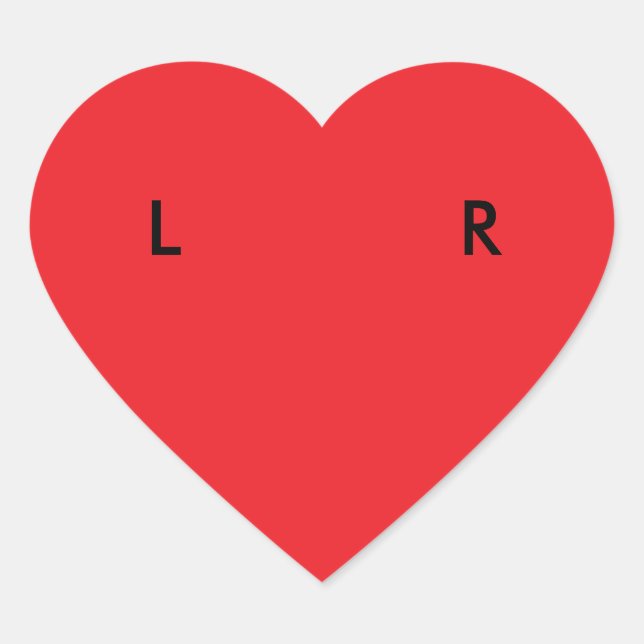 Adesivo Coração Calçados à esquerda/à direita (Coração) (Frente)