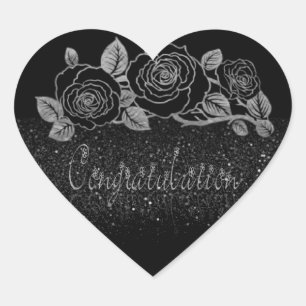 Adesivo Coração Calcomanía en forma de corazón con felicidades