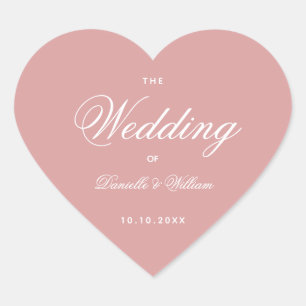 Adesivo Coração Caligrafia Elegante de Coração Cor-de-Rosa Dusty R