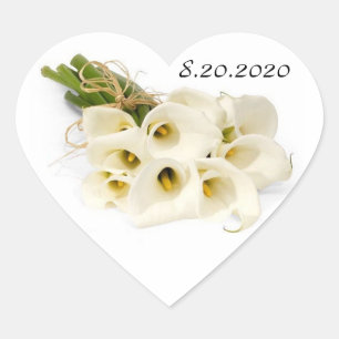 Adesivo Coração Calla Lily Invitation Envelope Seals