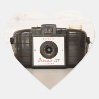 Adesivo Coração Câmara Vintage Brownie 127