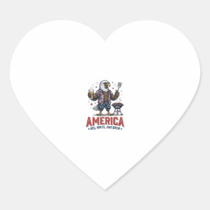 Adesivo Coração Camisa America Vermelha Branca E Cerveja Águia Chu