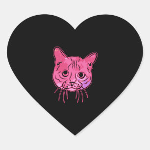 Adesivo Coração Camisa Colorida de Gato Munchkin