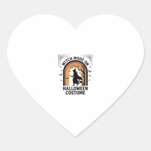 Adesivo Coração Camisa de Bruxa de Halloween Roupa Divertida Grava