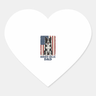 Adesivo Coração Camisa de cachorro vintage patriótica do pai Borde