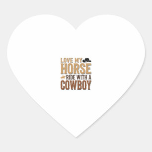 Adesivo Coração Camisa de Citação de Cavalo e Cowboy Western Vinta