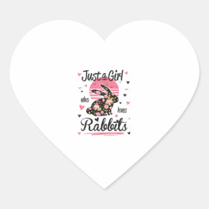 Adesivo Coração Camisa De Coelho. Apenas Uma Menina Que Ama Coelho