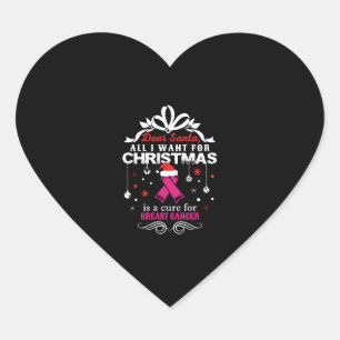 Adesivo Coração Camisa de Consciência do Cancer de Natal