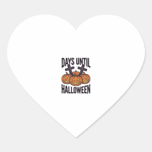 Adesivo Coração Camisa de Contagem Regressiva de Halloween Design 