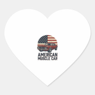 Adesivo Coração Camisa de Design de Bandeira Vintage de Carro Musc