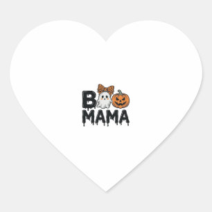 Adesivo Coração Camisa de Mãe Fantasma de Halloween Abóbora Design