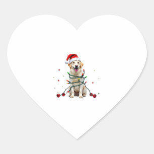 Adesivo Coração Camisa de Natal Feia com Cachorro Boxer Branco Eng