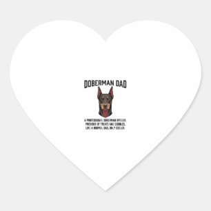 Adesivo Coração Camisa de Pai do Doberman com Gravação Vintage par