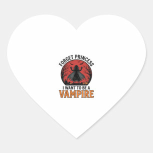 Adesivo Coração Camisa de Princesa Vampira Assustadora Retro Desen