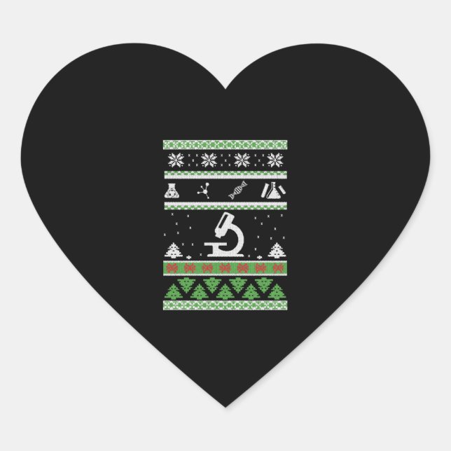 Adesivo Coração Camisa de Química - Laboratório - Ciência - Natal  (Frente)