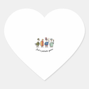 Adesivo Coração Camisa engraçada dos EUA com ganso patriótico vint