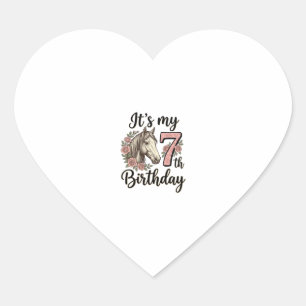 Adesivo Coração Camisa Floral Vintage Desenho Menina 7º Aniversári