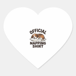 Adesivo Coração Camisa Oficial de Cochilo Cachorro Sonolento Desig