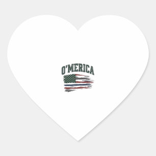 Adesivo Coração Camisa O'Merica Vintage Envelhecida Design Bandeir
