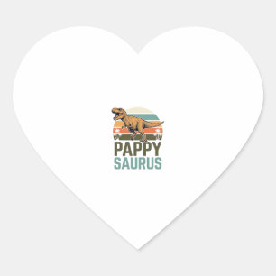 Adesivo Coração Camisa Pappysaurus Dinossauro Engraçado Pôr do Sol