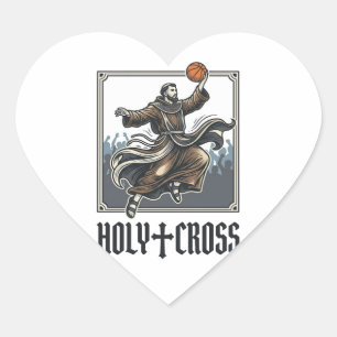 Adesivo Coração Camisa Religiosa de Basquete Vintage da Santa Cruz