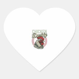 Adesivo Coração Camisa Vintage Chicken Daddy Rooster Design_1