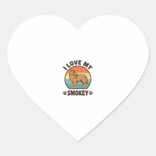 Adesivo Coração Camisa Vintage de pôr do sol do cão Smokey Sheltie