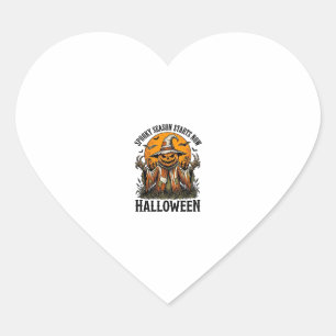Adesivo Coração Camisa Vintage Halloween Espantalho Abóbora Bruxa_