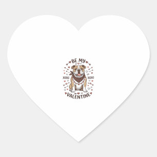 Adesivo Coração Camisa Vintage Valentine Bulldog XOXO Design_1