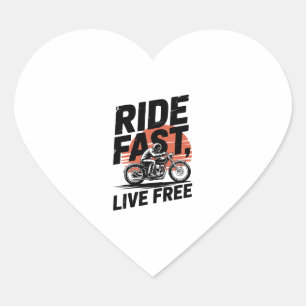 Adesivo Coração Camiseta Bicicleta Rápida ao Vivo Livre
