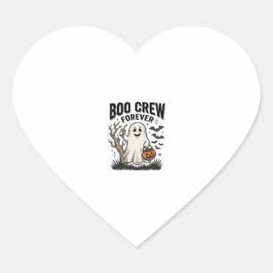 Adesivo Coração Camiseta Boo Crew Forever Vintage Ghost Halloween
